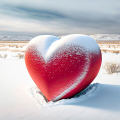 Fototapeta premium Winterliebe, winterlove, ki generated