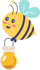 Kawaii bee with honey 