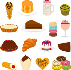 Various sweet tasty desserts