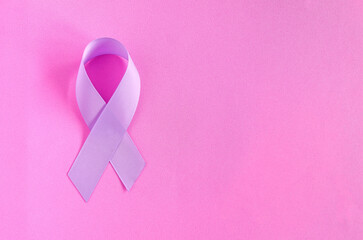 Pink ribbon as a symbol of the fight against breast cancer.