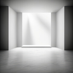 Obraz premium Product Display: White Marble Stage with Bright Spotlight