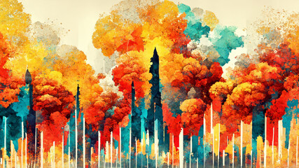 Firework composition background illustration illustration Generative AI Content by Midjourney