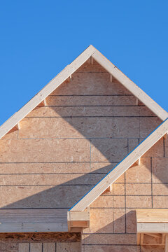 Framing and plywood on new home construction