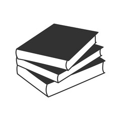 Silhouette of a book, vector illustration of a stack of books, isolated on a white background