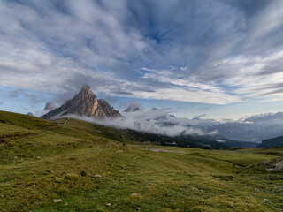 Passo Giau view with some low clouds