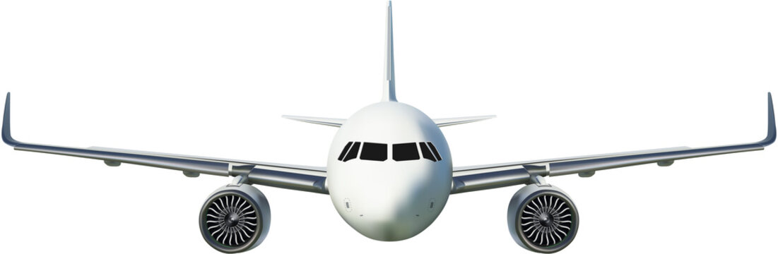 Aircraft or airplane on front view