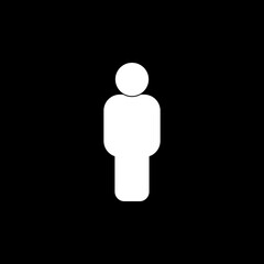 Gold person. Face identification scanner icon isolated on black background