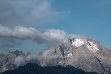 Marmolada glacier and some clouds on the summit