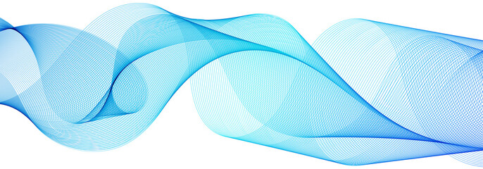 Blue line wave abstract design element.
