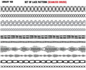 BRAIDED KNITTED- WOVEN PATTERN CORD, ROPE, CABLE SEAMLESS BRUSH IN EDITABLE VECTOR