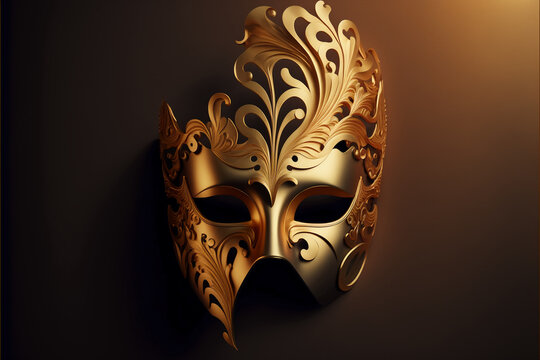 Maschera dorata. AI Generated.