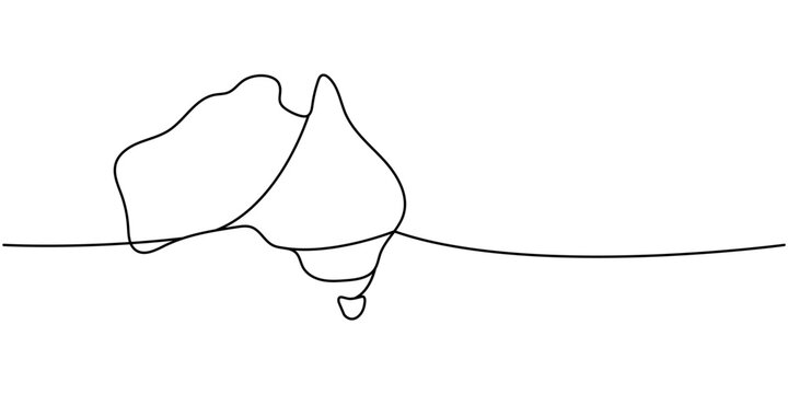 recommend clip art: Australia silhouette one line continuous drawing. Australia country silhouette continuous one line illustration. Vector minimalist linear illustration