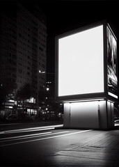 Blank billboard and night outdoor advertising for more billboard visit our portfolio, AI Generated