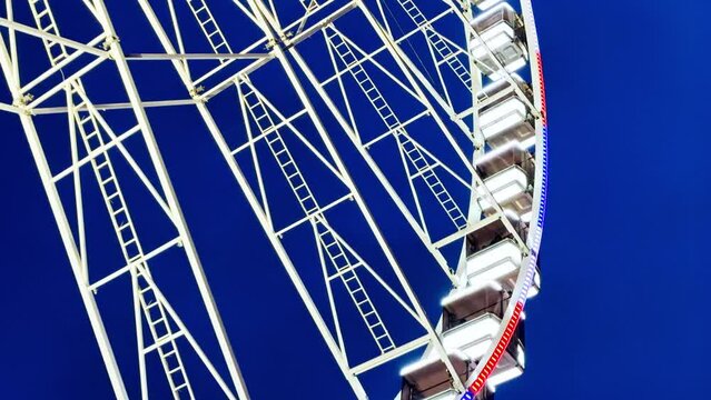 Amusement park close-up - big observation Ferris wheel