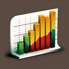 Chart candles statistics Website Business Vector Design Logo Icon created with generative AI technology