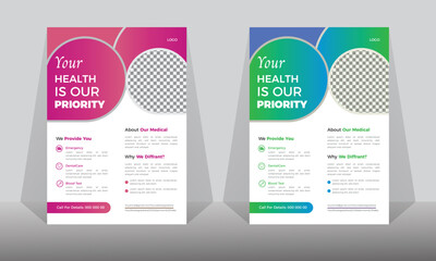 Medical Flyer  design. layout background, vector template in A4 size, Corporate business flyer design.