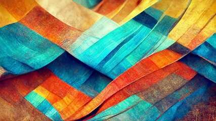 Textured multi colorful abstract color spectrum lines illustration Generative AI Content by Midjourney
