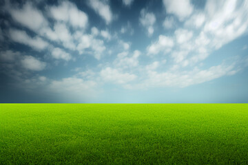 Fototapeta na wymiar green field and blue sky,Generative IA