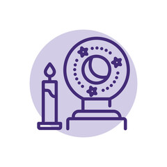 Crystal Ball line icon. Isolated vector element.