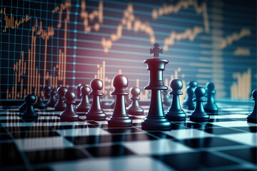 Fototapeta The world of chess and business (AI Generated) obraz