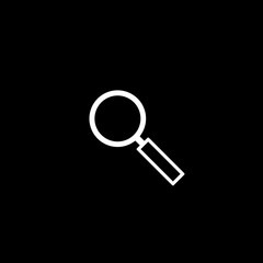 Magnifier icon design, loupe logo icon  isolated on black background.