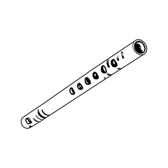 Black and white sketch of a traditional musical instrument with a transparent background