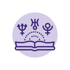 Mystical knowledge line icon. Isolated vector element.