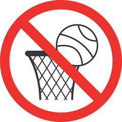 Basketball court closed sign. Sports Signs and Symbols.