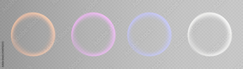 Aufkleber Vector bright neon circle with bokeh effect. Round frame with empty space for text. Golden glitter, magical glitter, futuristic lighting, glow, flash.