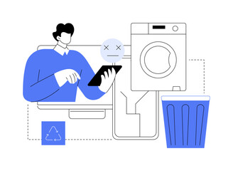 E-waste reduction abstract concept vector illustration.
