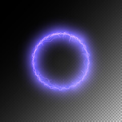 Bright ball lightning A strong electric charge of energy in one ring. Element for web design with empty space for text advertising, postcards, screensavers, websites, games. Mordor. Vector
