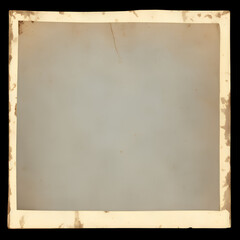 vintage empty square photo with stains and scratches generative AI illustration