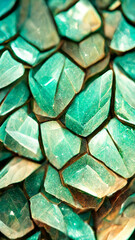 Fototapeta premium Tech Green crystal mineral mosaic background illustration Generative AI Content by Midjourney