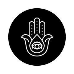 Mandala line icon. Isolated vector element.