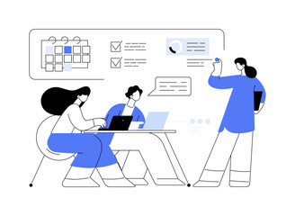 Managers workshop abstract concept vector illustration.