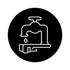 Plumbing installation black line icon. Pictogram for web page