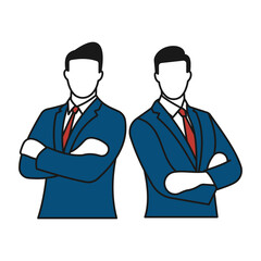 Flat people characters Businessman and businesswoman.Two business partners flat vector illustration.