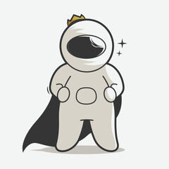 chibi astronaut superhero pose art illustrations