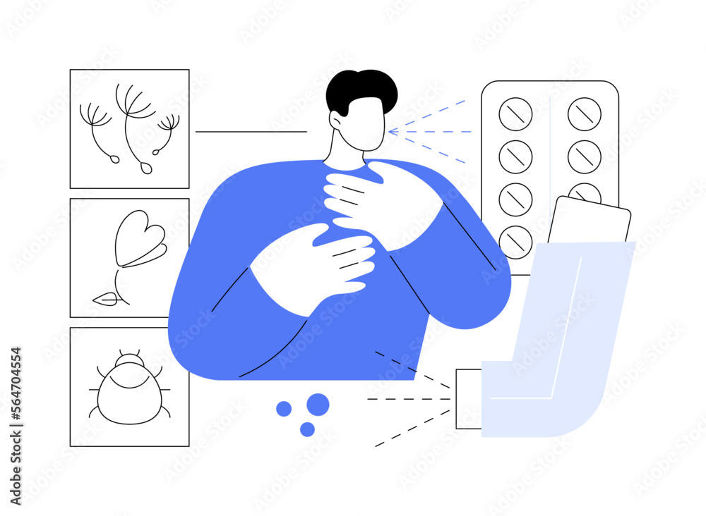 Poster medicine for bronchial asthma abstract concept vector illustration.