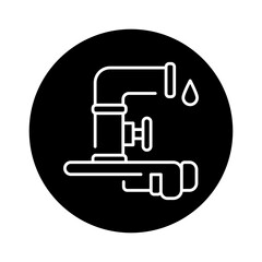 Water supply installation black line icon. Pictogram for web page