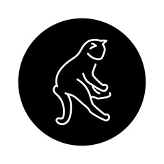 Happy cat standing color line icon. Pictogram for web page