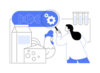 Genetically modified organism abstract concept vector illustration.