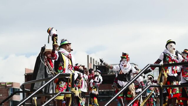 Beautiful video of folkloric dancers dancing the "Tunantada" in traditional dress, representing Peruvian culture. (Yauyos, Jauja)