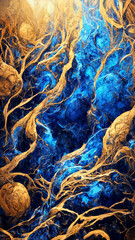 Beautiful Abstract Decorative Navy Blue Dark Stucco Wall illustration Generative AI Content by Midjourney