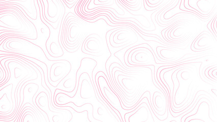 Fototapeta na wymiar Abstract pink topographic map, vector background with height lines. Topographic map colorful abstract background with contour lines. The concept of conditional geographical pattern and topography map.