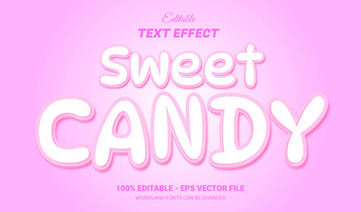 Sweet candy 3D editable text effect template