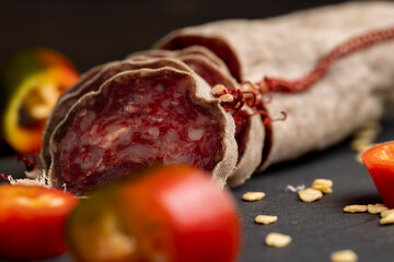 cooking snacks with salami