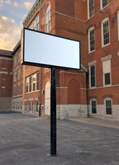 Blank Horizontal Billboard &ndash; Brick Sunset Golden Hour