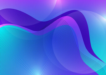 Abstract background liquid organic shapes of dynamic waves and circles, lines on a bright color background. Vector