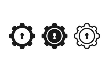 Gear lock keyhole icon. Vector illustration